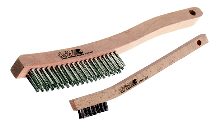 BRUSH SCRATCH SS 3X19 ROWS W/WOOD HNDLE - Stainless Steel Wire